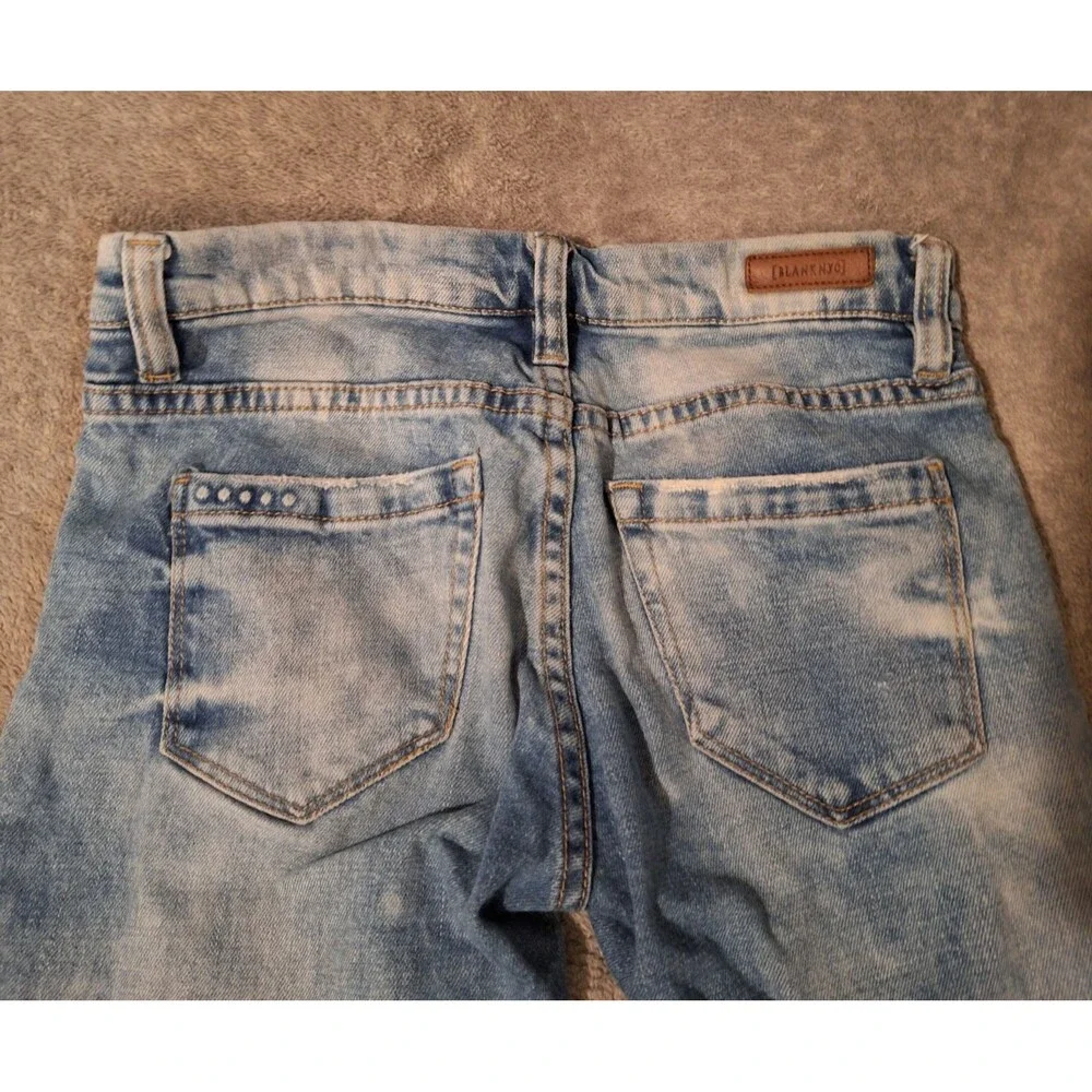 Blank NYC Jeans Women 26 Blue Skinny Distressed Whiskered Stretch Denim Faded - Picture 11 of 11